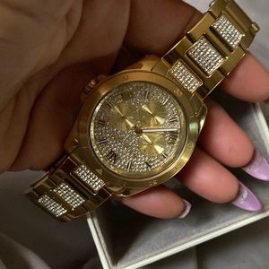 Michael Kors Crystal Encrusted Gold Watch